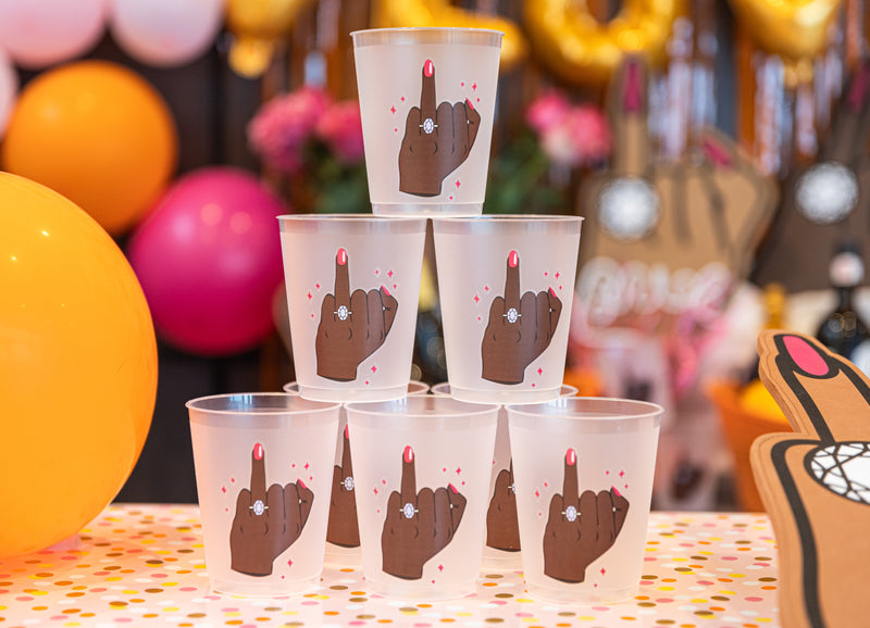 "Pour it Up" Bachelorette Party Cups - Dark Brown (16)-Pour It Up Bachelorette Party Cups-Brown Skin Bride LLC-Brown Skin Bride