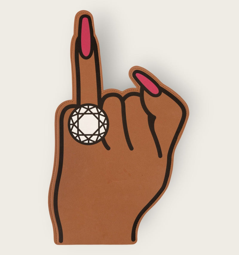 "Put A Ring On It" Bachelorette Foam Finger - Medium Brown-Bachelorette "Put A Ring On It" Foam Finger-Brown Skin Bride