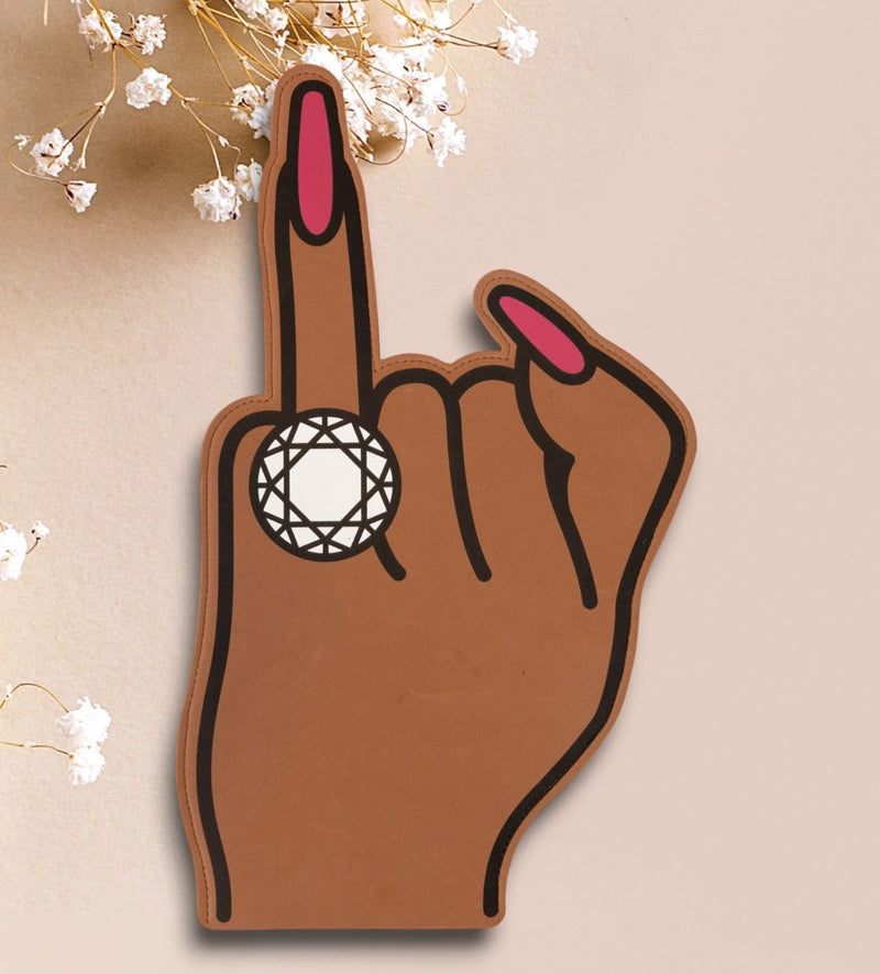 "Put A Ring On It" Bachelorette Foam Finger - Medium Brown-Bachelorette "Put A Ring On It" Foam Finger-Brown Skin Bride