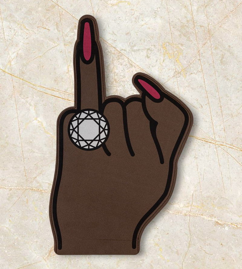 "Put A Ring On It" Bachelorette Foam Finger - Dark Brown-Bachelorette "Put A Ring On It" Foam Finger-Brown Skin Bride