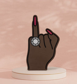 "Put A Ring On It" Bachelorette Foam Finger - Dark Brown-Bachelorette "Put A Ring On It" Foam Finger-Brown Skin Bride