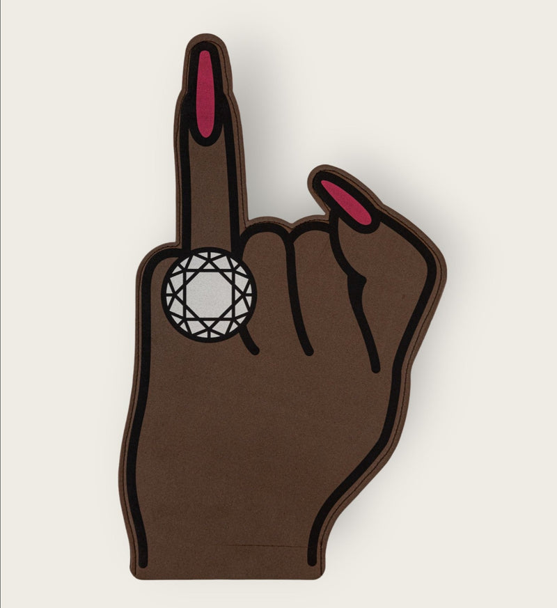 "Put A Ring On It" Bachelorette Foam Finger - Dark Brown-Bachelorette "Put A Ring On It" Foam Finger-Brown Skin Bride