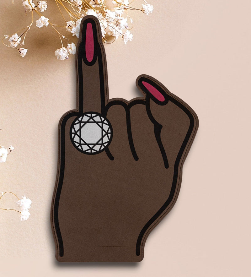 "Put A Ring On It" Bachelorette Foam Finger - Dark Brown-Bachelorette "Put A Ring On It" Foam Finger-Brown Skin Bride