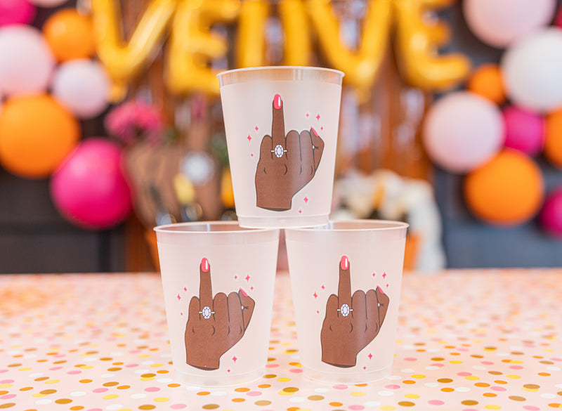 "Pour it Up" Bachelorette Party Cups - Dark Brown (16)-Pour It Up Bachelorette Party Cups-Brown Skin Bride LLC-Brown Skin Bride