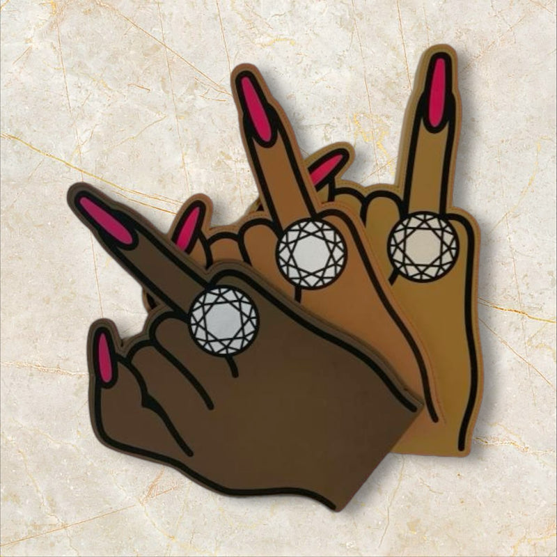 "Put A Ring On It" Foam - Bachelorette Foam Finger All Shades Trio Pack (3)-Bachelorette "Put A Ring On It" Foam Finger-Brown Skin Bride