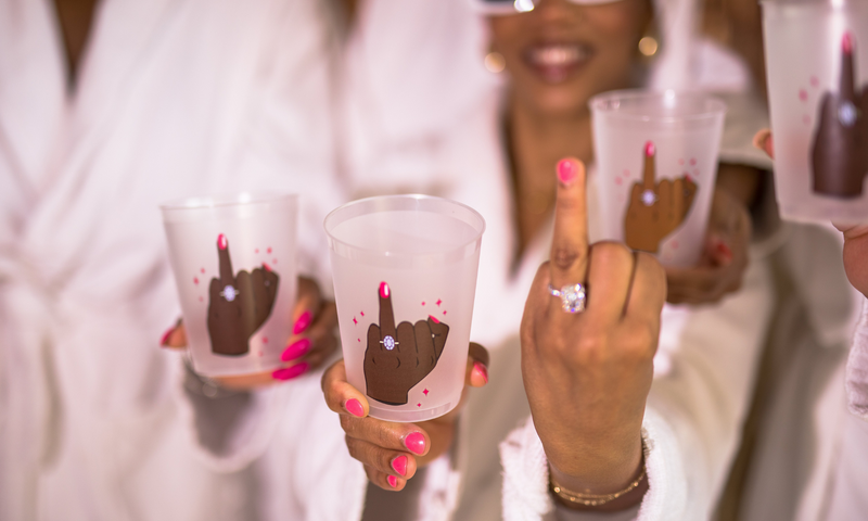 "Pour it Up" Bachelorette Party Cups -Medium Brown (16)-Pour It Up Bachelorette Party Cups-Brown Skin Bride LLC-Brown Skin Bride