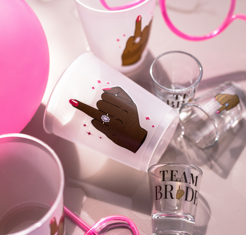 "Pour it Up" Bachelorette Party Cups - Medium and Dark Brown Multipack (16)-Pour It Up Bachelorette Party Cups-Brown Skin Bride LLC-Brown Skin Bride